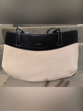 Two-Tone Black and Cream Women's Tote Bag